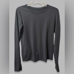 Alo Black Long Sleeve Knot Twist Back Top size Medium